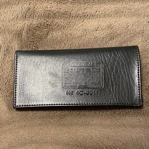 Coach Black Leather Check Book